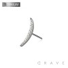 IMPLANT GRADE TITANIUM THREADLESS PUSH IN CZ BEZEL ARCH MOON FAN TOP PART
